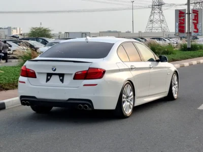2011 BMW 5-Series 535i 3.0 Litres Inline-6 TwinPower Turbo Petrol Engine White Black Sedan