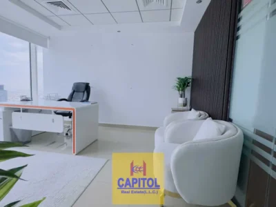 661 sqft Business Bay NO COMMISSION / Direct from Owner - Fully Furnished Office | Canal + City View