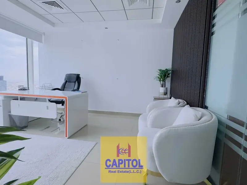 661 sqft Business Bay NO COMMISSION / Direct from Owner - Fully Furnished Office | Canal + City View