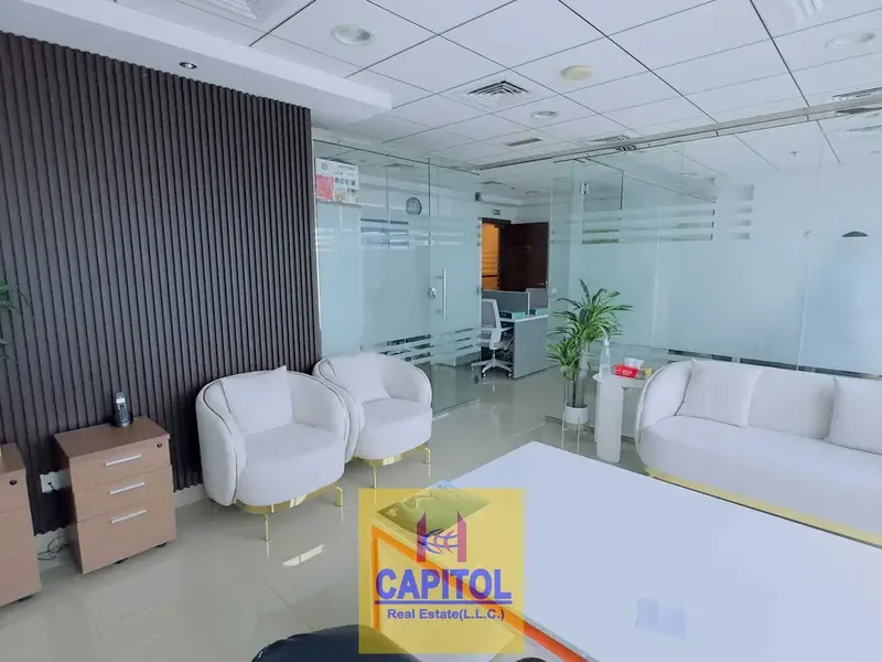 661 sqft Business Bay NO COMMISSION / Direct from Owner - Fully Furnished Office | Canal + City View