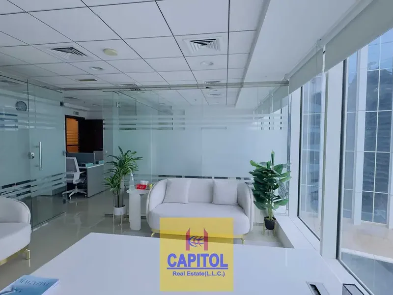 661 sqft Business Bay NO COMMISSION / Direct from Owner - Fully Furnished Office | Canal + City View