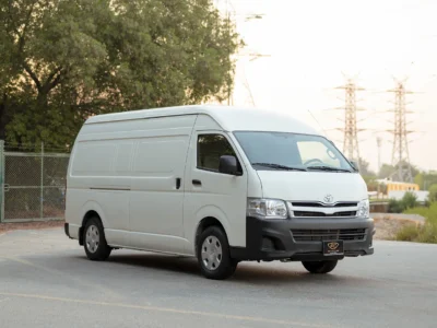 2012 Toyota Hiace GL High Roof 2.7 Litres 4 Cylinders Petrol Engine White Grey Panel Van GCC