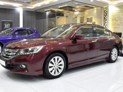 2016 Honda Accord EX 4 Cylinders Petrol Engine Burgundy Beige Sedan GCC Specs Automatic
