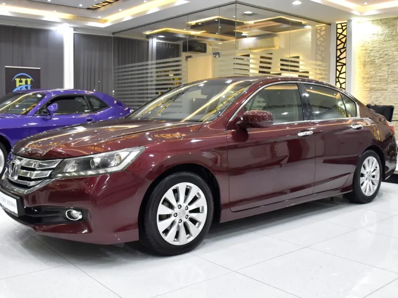 2016 Honda Accord EX 4 Cylinders Petrol Engine Burgundy Beige Sedan GCC Specs Automatic