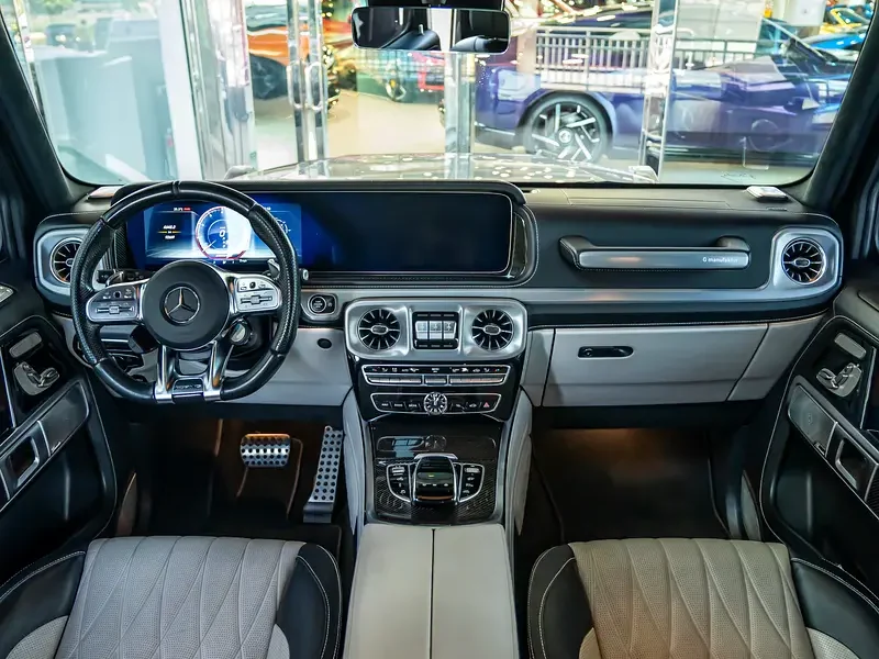 2021 Mercedes-Benz G-Class G 63 AMG 4.0 Litres V8 Biturbo Petrol Engine Grey White SUV