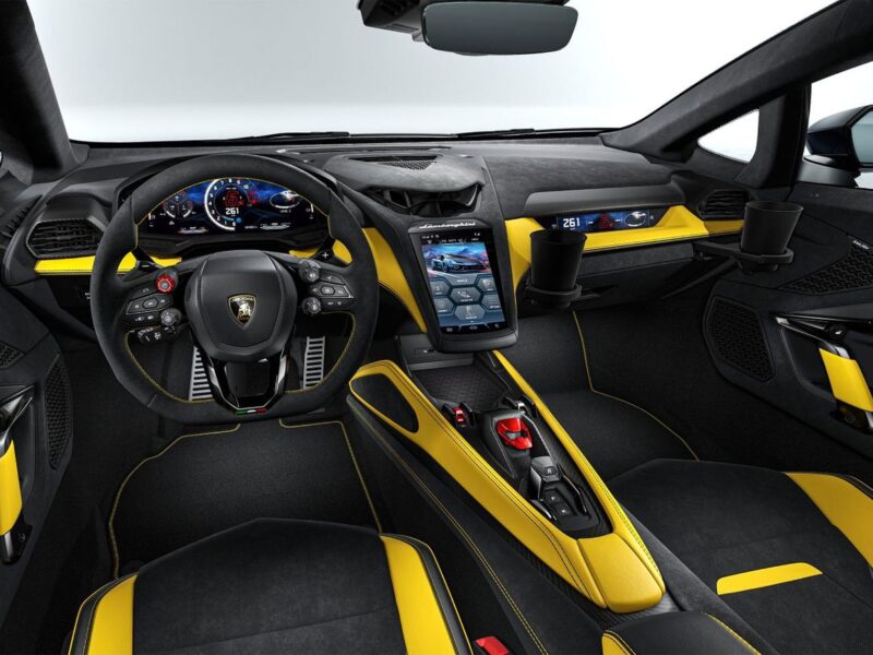 2027 LAMBORGHINI TEMERARIO 4.0L V8 TWIN-TURBO PHEV Engine Blue Yellow Sports Car