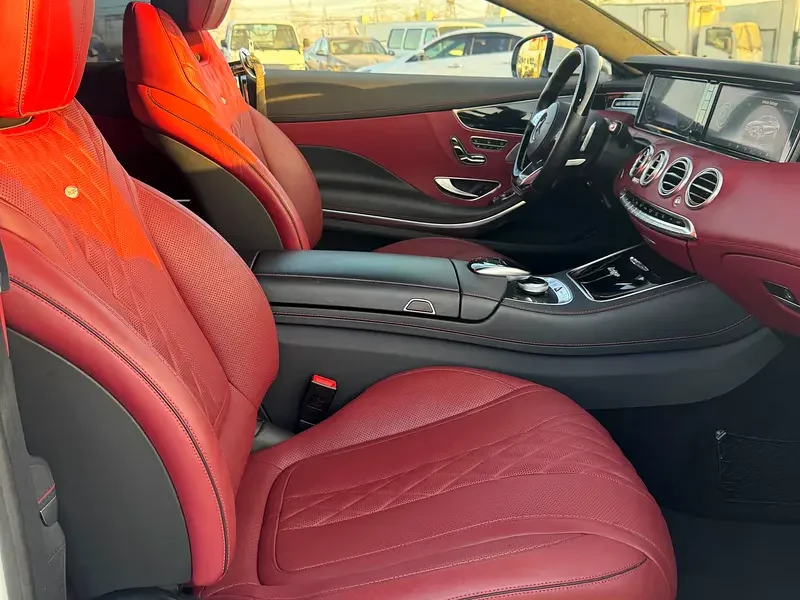 2015 Mercedes-Benz S-Class S 550 4MATIC 8 Cylinders Engine White Red Coupe Clean Title