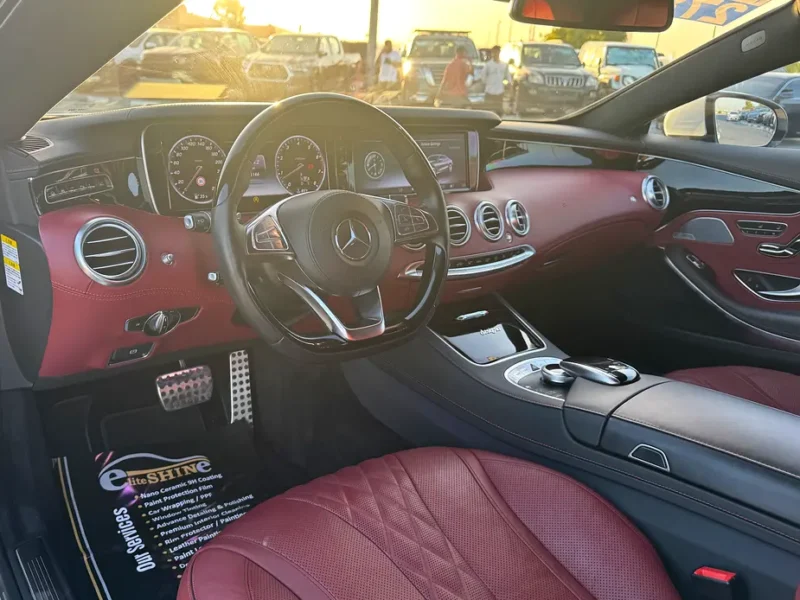2015 Mercedes-Benz S-Class S 550 4MATIC 8 Cylinders Engine White Red Coupe Clean Title