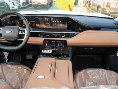 2024 Infiniti QX80 3.5L TWIN TURBO 6 Cylinders Petrol Engine Grey Tan SUV GCC Specs