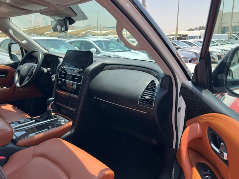 2024 Nissan Patrol LE Type 2 5.6 Liters 8 Cylinders Petrol Engine White Tan SUV GCC Specs