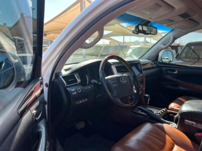 2012 Lexus LX 570 5.7 Litres 8 Cylinders Petrol Engine White Tan SUV GCC Specs Full Option
