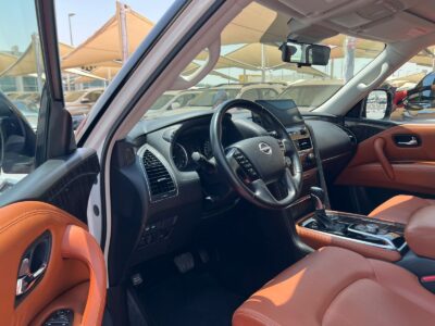 2024 Nissan Patrol LE Type 2 5.6 Liters 8 Cylinders Petrol Engine White Tan SUV GCC Specs