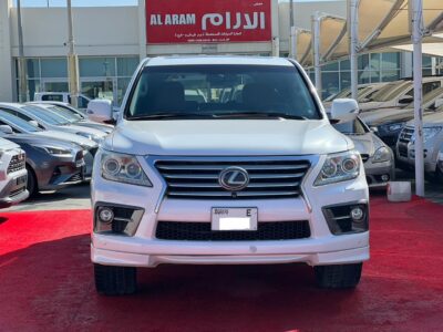 2012 Lexus LX 570 5.7 Litres 8 Cylinders Petrol Engine White Tan SUV GCC Specs Full Option