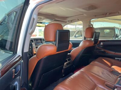 2012 Lexus LX 570 5.7 Litres 8 Cylinders Petrol Engine White Tan SUV GCC Specs Full Option