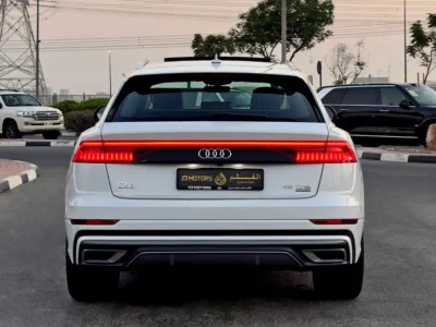 2019 Audi Q8 55 TFSI quattro S line 6 Cylinders Petrol Engine White Tan SUV GCC Specs