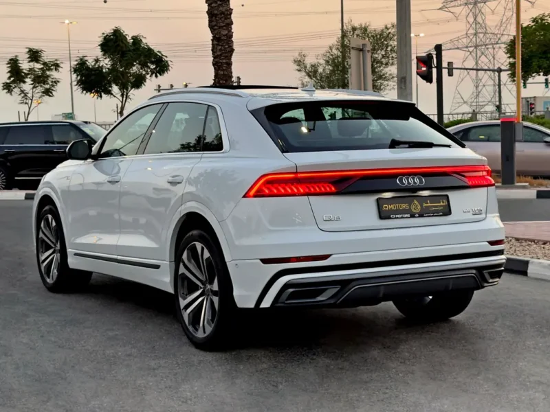 2019 Audi Q8 55 TFSI quattro S line 6 Cylinders Petrol Engine White Tan SUV GCC Specs