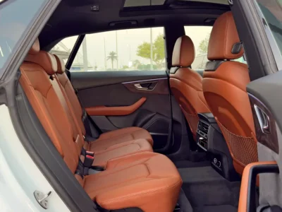 2019 Audi Q8 55 TFSI quattro S line 6 Cylinders Petrol Engine White Tan SUV GCC Specs