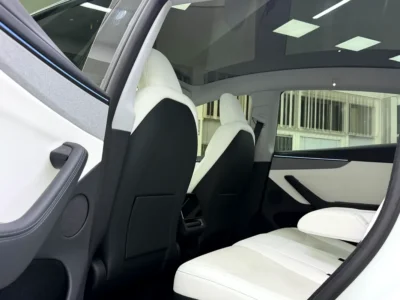 2025 Tesla Model Y Long Range Fully Electric Vehicle White SUV GCC Specs Excellent Condition