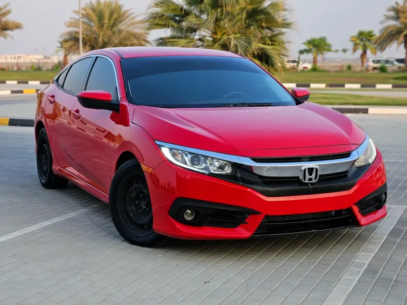 2017 Honda Civic EX 4 Cylinders Petrol Engine Red Black Sedan Canadian Specs Automatic