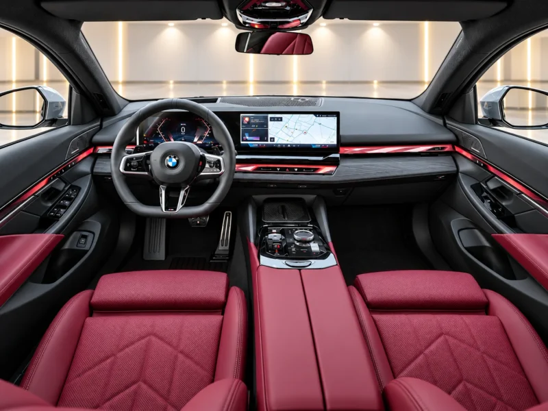 2027 BMW 530i M Sport Pro 2.0L TwinPower Turbo 4 Cylinder Petrol Engine Silver Burgundy Sedan
