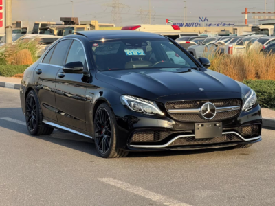 2017 Mercedes-Benz AMG C63 S 4.0-liter Twin-Turbocharged V8 Petrol Engine Black Red Sedan