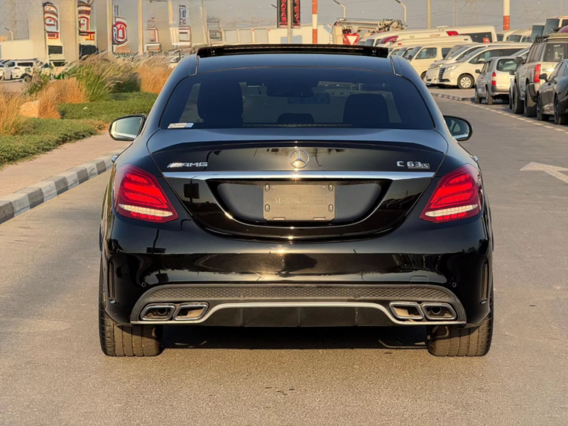 2017 Mercedes-Benz AMG C63 S 4.0-liter Twin-Turbocharged V8 Petrol Engine Black Red Sedan