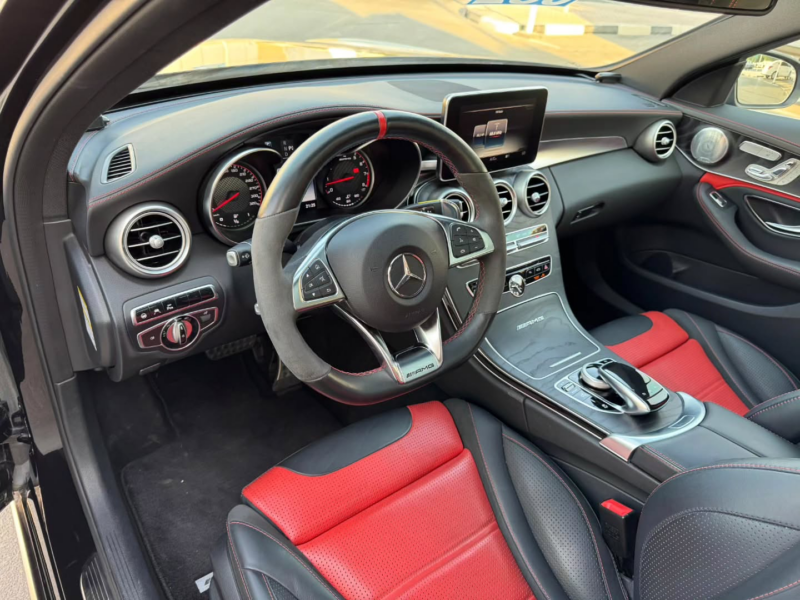 2017 Mercedes-Benz AMG C63 S 4.0-liter Twin-Turbocharged V8 Petrol Engine Black Red Sedan