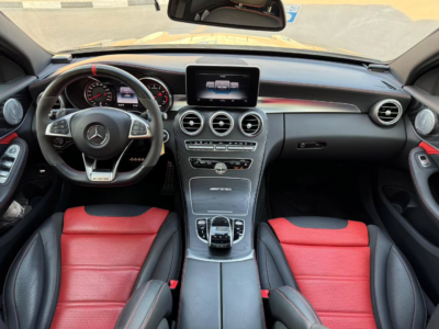 2017 Mercedes-Benz AMG C63 S 4.0-liter Twin-Turbocharged V8 Petrol Engine Black Red Sedan