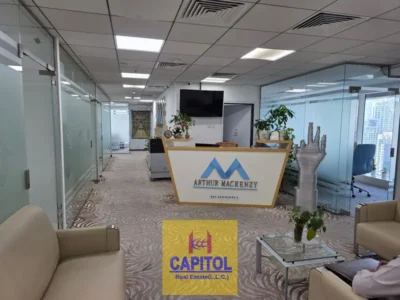2,400 sqft Office for Rent: FULLY FITTED | AVAILABLE IMMEDIATELY | FURNSIHED :HIGH RISE:Own Washroom and Pantry