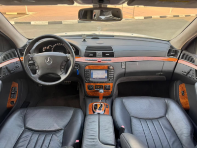 2005 Mercedes-Benz S55 5.4 Litres V8 Supercharged AMG Petrol Engine White Black Sedan