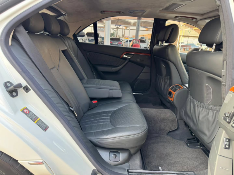 2005 Mercedes-Benz S55 5.4 Litres V8 Supercharged AMG Petrol Engine White Black Sedan
