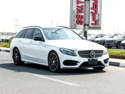 2016 Mercedes-Benz C-Class C43 AMG 3.0-liter V6 Biturbo Petrol Engine White Red Hatchback2016 Mercedes-Benz C-Class C43 AMG 3.0-liter V6 Biturbo Petrol Engine White Red Hatchback