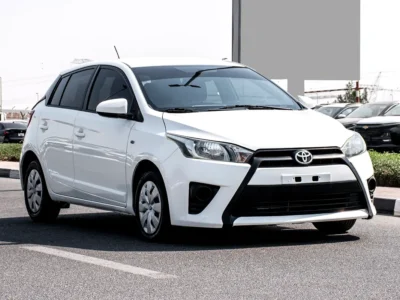2015 Toyota Yaris 4 Cylinders Petrol Engine White Black Hatchback GCC Specs Automatic