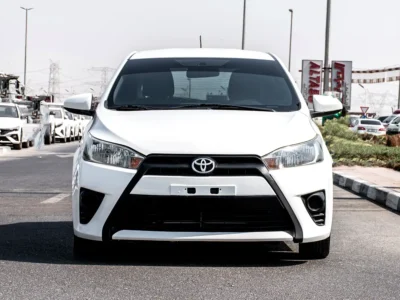 2015 Toyota Yaris 4 Cylinders Petrol Engine White Black Hatchback GCC Specs Automatic