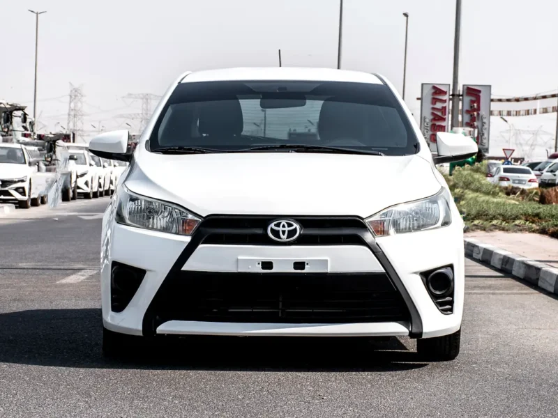 2015 Toyota Yaris 4 Cylinders Petrol Engine White Black Hatchback GCC Specs Automatic