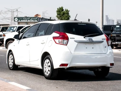 2015 Toyota Yaris 4 Cylinders Petrol Engine White Black Hatchback GCC Specs Automatic