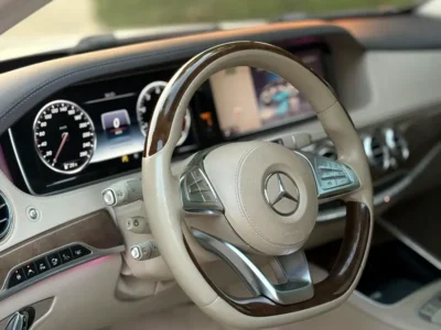 2016 Mercedes-Benz S-Class S 500 V8 Bi-turbo Petrol Engine White Beige Sedan GCC Specs