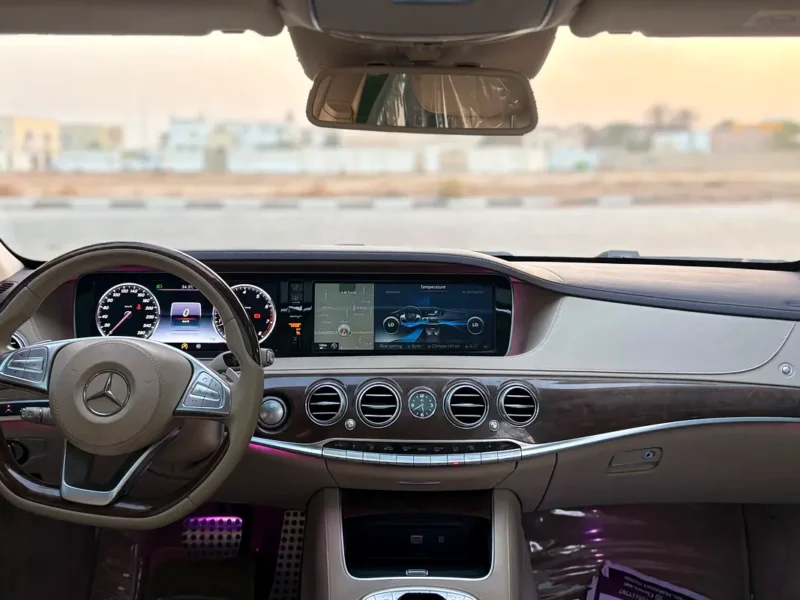 2016 Mercedes-Benz S-Class S 500 V8 Bi-turbo Petrol Engine White Beige Sedan GCC Specs