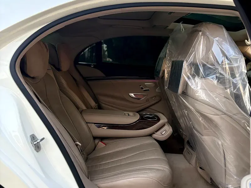 2016 Mercedes-Benz S-Class S 500 V8 Bi-turbo Petrol Engine White Beige Sedan GCC Specs