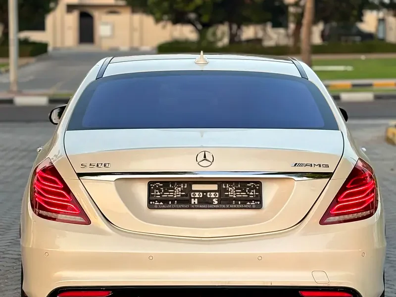 2016 Mercedes-Benz S-Class S 500 V8 Bi-turbo Petrol Engine White Beige Sedan GCC Specs
