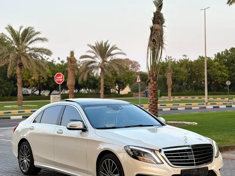 2016 Mercedes-Benz S-Class S 500 V8 Bi-turbo Petrol Engine White Beige Sedan GCC Specs