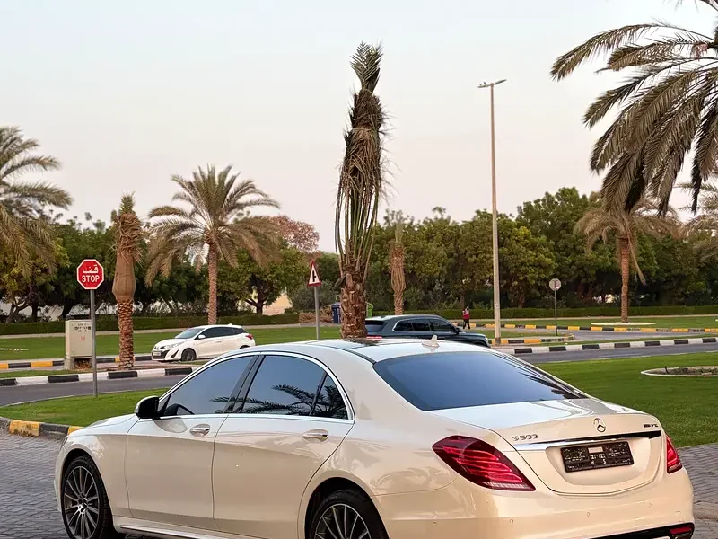 2016 Mercedes-Benz S-Class S 500 V8 Bi-turbo Petrol Engine White Beige Sedan GCC Specs