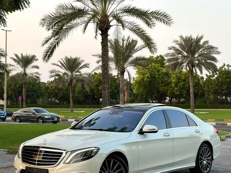 2016 Mercedes-Benz S-Class S 500 V8 Bi-turbo Petrol Engine White Beige Sedan GCC Specs