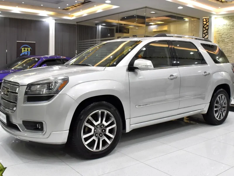 2014 GMC Acadia Denali 3.6 Litres 6 Cylinders Petrol Engine Silver Beige SUV GCC Specs