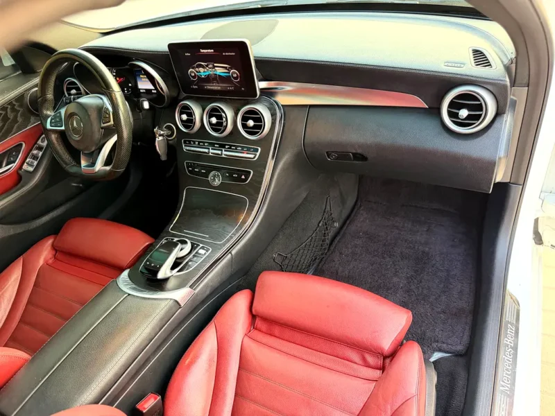 2015 Mercedes-Benz C-Class C200 4 Cylinders Turbocharged Engine White Red Sedan GCC
