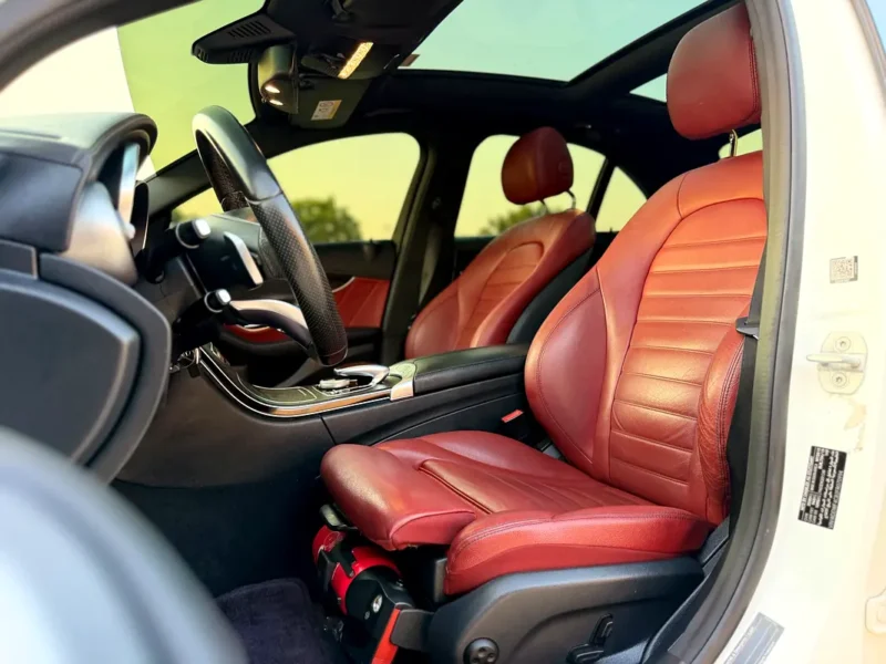2015 Mercedes-Benz C-Class C200 4 Cylinders Turbocharged Engine White Red Sedan GCC