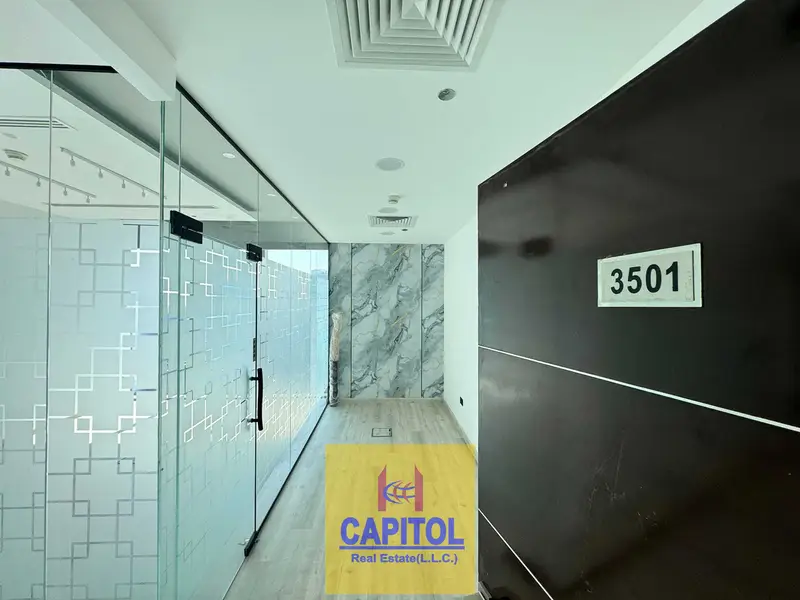 880 sqft Fully Furnished Fitted Office with Partitions | Prism Tower, Business Bay