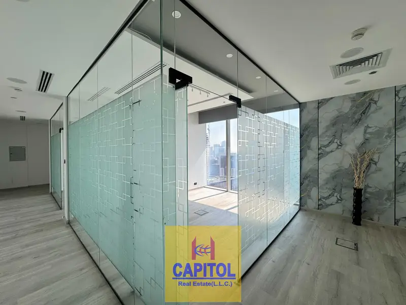 880 sqft Fully Furnished Fitted Office with Partitions | Prism Tower, Business Bay