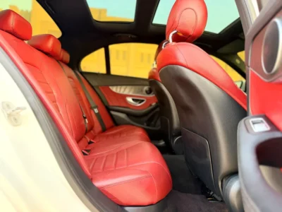 2015 Mercedes-Benz C-Class C200 4 Cylinders Turbocharged Engine White Red Sedan GCC