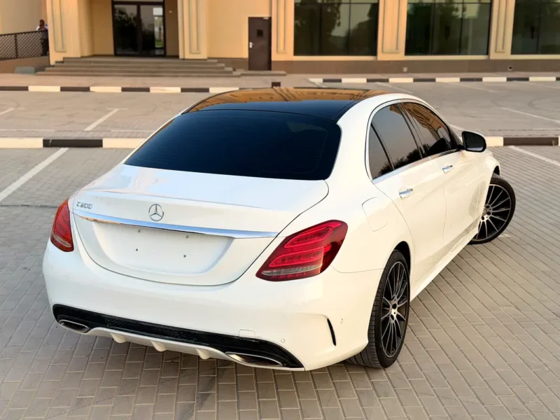 2015 Mercedes-Benz C-Class C200 4 Cylinders Turbocharged Engine White Red Sedan GCC